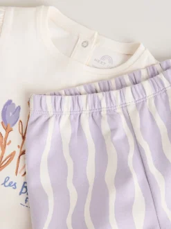 Violet à fleurs - Ensemble 2 Pieces pour T-shirt et Pantalons BÉBÉ (0mois-2ans)