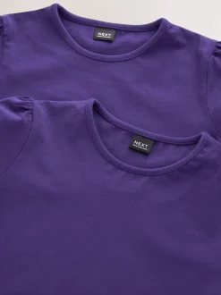 Violet - Lot de 2 t-shirts à manches bouffantes (3-16ans)