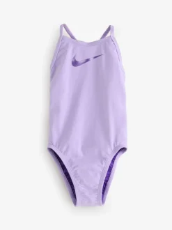 Violet - Maillot de bain une pièce Nike Hydrastrong à imprimé multiple avec dos en dentelle