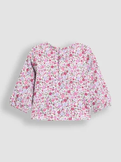 Violet à motif papillons - Ensemble salopette et haut en velours appliqué JoJo Maman Bébé