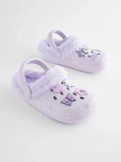 Violet à motif papillons - Chaussons Sabots