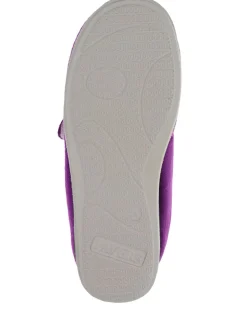 Violet - Pavers femme Chaussons entièrement à fermeture tactile avec semelle permassique