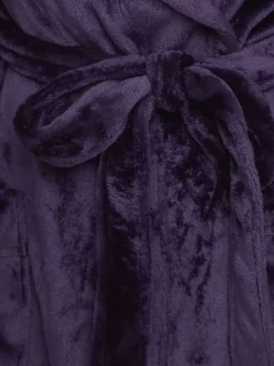 Violet - Peignoir M&Co à col châle à ruban