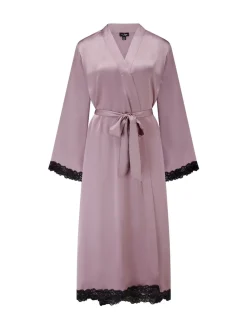 Violet - Robe de chambre Pour Moi Dusk en satin et dentelle à manches kimono