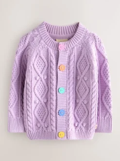 Violet lilas - Little Bird by Jools Oliver Cardigan en Coton Torsade