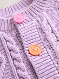 Violet lilas - Little Bird by Jools Oliver Cardigan en Coton Torsade