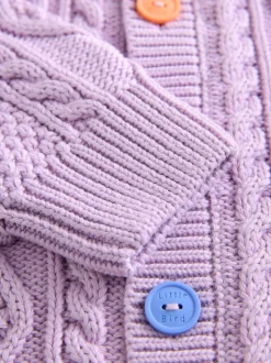 Violet lilas - Little Bird by Jools Oliver Cardigan en Coton Torsade