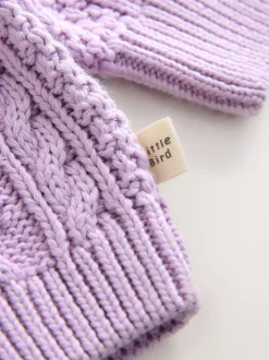 Violet lilas - Little Bird by Jools Oliver Cardigan en Coton Torsade