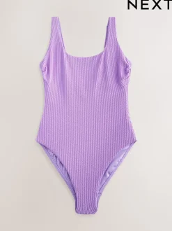 Violet lilas - Maillot de bain gainant à encolure dégagée