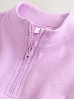 Violet lilas - Sweat-shirt à col zippé (3mois-7ans)