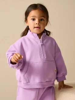 Violet lilas - Sweat-shirt à col zippé (3mois-7ans)