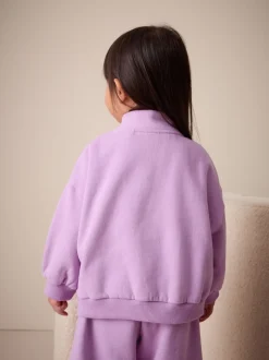 Violet lilas - Sweat-shirt à col zippé (3mois-7ans)