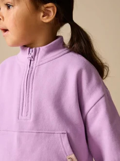 Violet lilas - Sweat-shirt à col zippé (3mois-7ans)