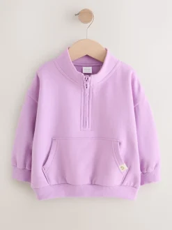 Violet lilas - Sweat-shirt à col zippé (3mois-7ans)