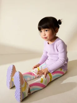 Violet lilas - T-shirt à manches longues en côtes (3mths-7yrs)