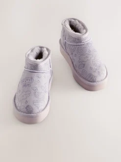 Violet lilas motif personnage - Bottes de cheville Slipper