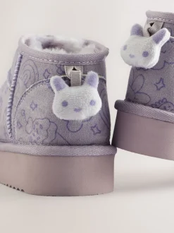 Violet lilas motif personnage - Bottes de cheville Slipper
