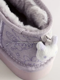 Violet lilas motif personnage - Bottes de cheville Slipper