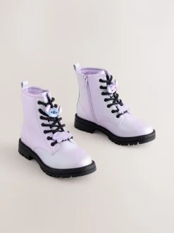 Violet Métallisé - Bottes à lacets Lilo & Stitch doublées chaudes