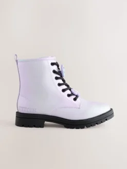 Violet Métallisé - Bottes à lacets Lilo & Stitch doublées chaudes