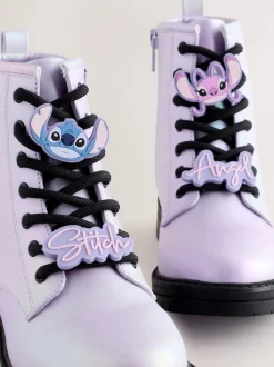 Violet Métallisé - Bottes à lacets Lilo & Stitch doublées chaudes