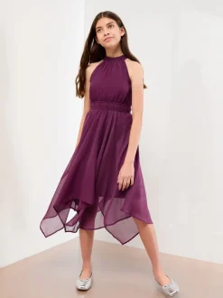 Violet prune - Lipsy Ourlet mouchoir Halter Occasion Robe (7-16ans)