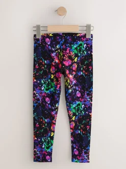 Violet/éclaboussures - Lot de 5 leggings (3-16ans)