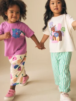 Violet/vert - Ensemble haut et pantalon Lot 2 (3mois à7ans)