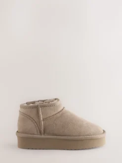 Vison - Flatform Mini Bottes Pull-On en daim doublées chaudes et déperlantes