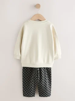 Voiture écrue - Ensemble Sweat-shirt et Joggings à Col rond (3mois7ans) (3mois7ans)