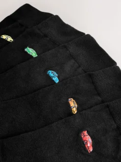 Voitures de sport noires - Paquet de chaussettes brodées amusantes 5