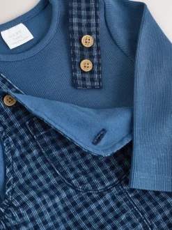 Vérification bleue - Ensemble salopette et body bébé en velours côtelé (0mois-2ans)