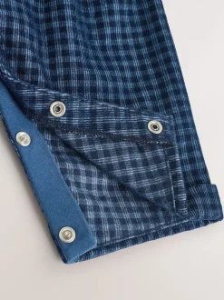 Vérification bleue - Ensemble salopette et body bébé en velours côtelé (0mois-2ans)