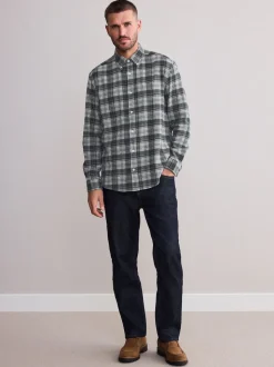 Vérification grise - Chemise à carreaux Signature à manches longues