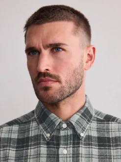 Vérification grise - Chemise à carreaux Signature à manches longues