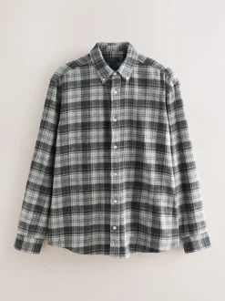 Vérification grise - Chemise à carreaux Signature à manches longues