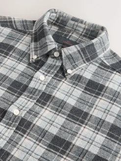 Vérification grise - Chemise à carreaux Signature à manches longues