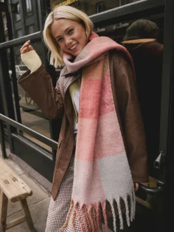 Vérification rose - Écharpe couverture brossée épaisse