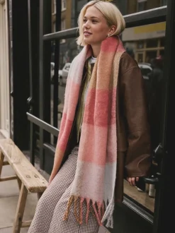 Vérification rose - Écharpe couverture brossée épaisse