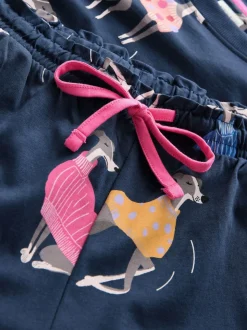 Whippet bleu marine - Pyjamas ensemble shorts en 100 % coton