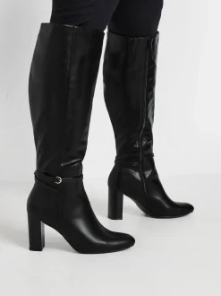 Yours Curve Bottes à genoux à talons Extra Coupe large