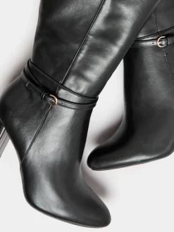 Yours Curve Bottes à genoux à talons Extra Coupe large