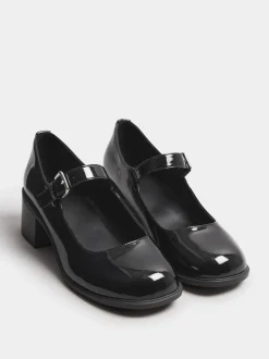 Yours Curve Chaussures Mary Jane vernies mi-hautes coupe extra large