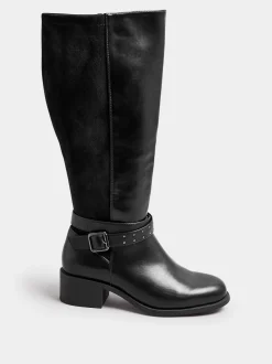 Yours Curve Extra Coupe large Block talons Metal Strap Bottes