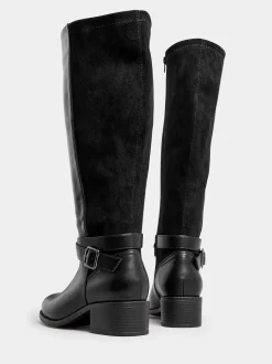 Yours Curve Extra Coupe large Block talons Metal Strap Bottes