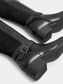 Yours Curve Extra Coupe large Block talons Metal Strap Bottes