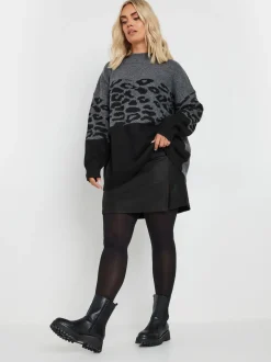 Yours Curve Minijupe fendue et enduite