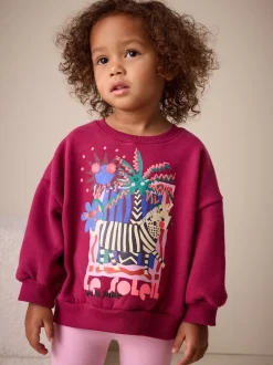 Zèbre rouge bordeaux - Sweat à col ras du cou (3mths-7yrs)